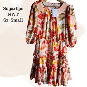 SUGARLIPS Kailua Ruffle Floral Dress, Size Small NWT - Small Snag , See Photos‎